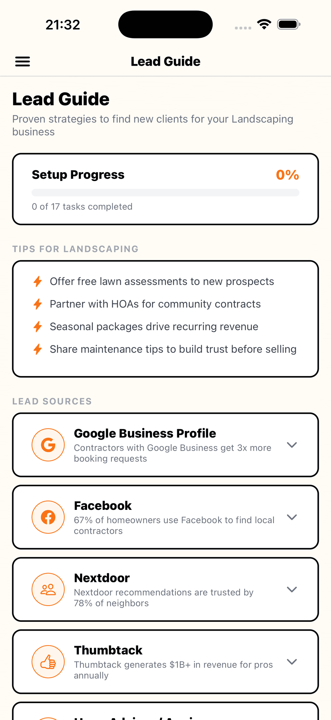Lead Guide feature screenshot